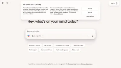 Screenshot of Copilot.microsoft.com