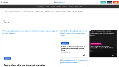Screenshot of Univision.com