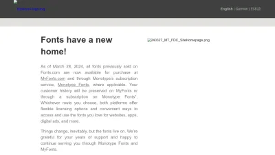 Screenshot preview of fonts.com