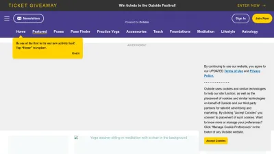 Screenshot of Yogajournal.com