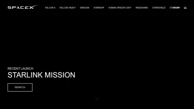 Screenshot of Spacex.com