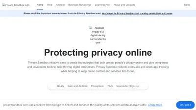 Screenshot of Privacysandbox.com