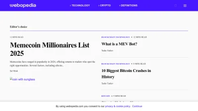 Screenshot preview of webopedia.com