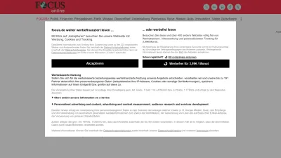 Screenshot of Focus.de
