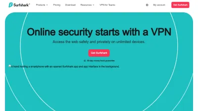 Screenshot preview of surfshark.com