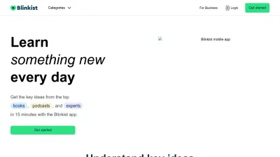 Screenshot of Blinkist.com