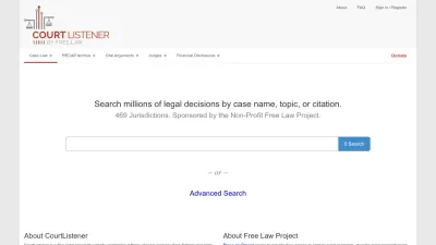 Screenshot of Courtlistener.com