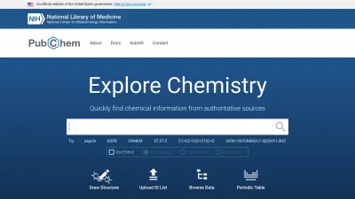 Screenshot preview of pubchem.ncbi.nlm.nih.gov