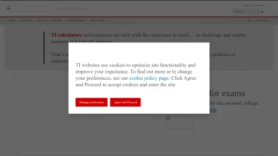 Screenshot preview of education.ti.com