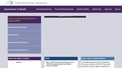 Screenshot of Health.ny.gov