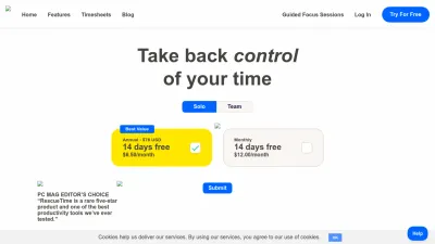 Screenshot preview of rescuetime.com
