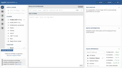 Screenshot preview of regex101.com