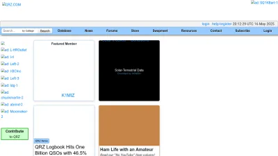 Screenshot of Qrz.com
