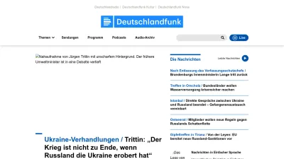 Screenshot of Deutschlandfunk.de