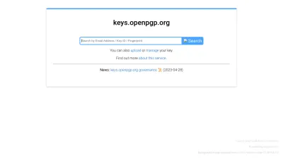 Screenshot of Keys.openpgp.org