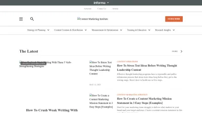 Screenshot of Contentmarketinginstitute.com