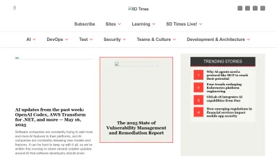 Screenshot of Sdtimes.com