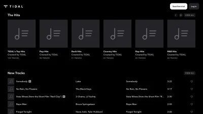 Screenshot of Tidal.com