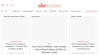 Screenshot preview of sheknows.com