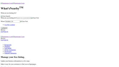Screenshot of Superpages.com