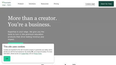Screenshot of Teachable.com