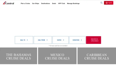 Screenshot of Carnival.com
