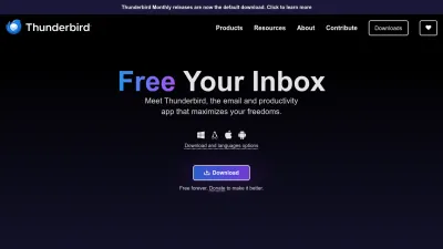 Screenshot of Thunderbird.net