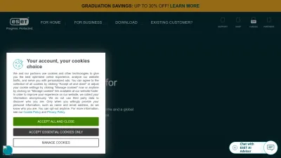 Screenshot of Eset.com