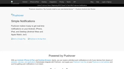 Screenshot of Pushover.net