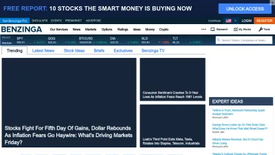 Screenshot of Benzinga.com