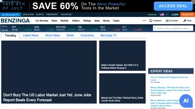 Screenshot preview of benzinga.com