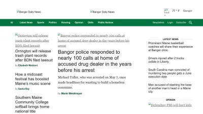 Screenshot of Bangordailynews.com