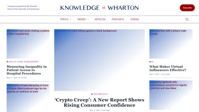Screenshot of Knowledge.wharton.upenn.edu