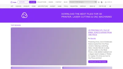 Screenshot of Cults3d.com