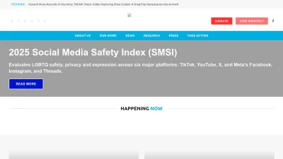 Screenshot preview of glaad.org