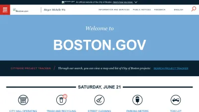 Screenshot preview of boston.gov