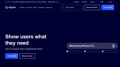 Screenshot of Algolia.com