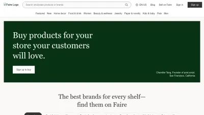 Screenshot of Faire.com