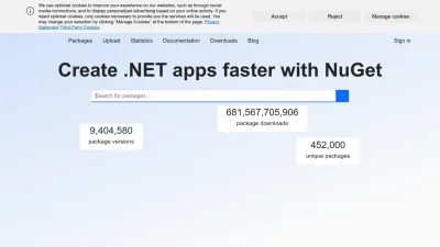 Screenshot preview of nuget.org