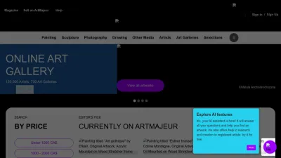 Screenshot preview of artmajeur.com