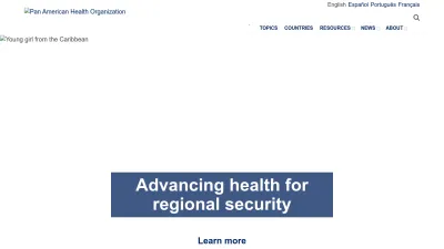 Screenshot preview of paho.org