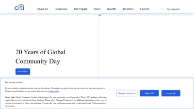 Screenshot of Citigroup.com