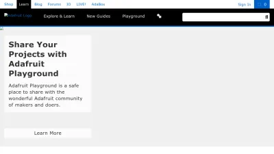 Screenshot of Learn.adafruit.com