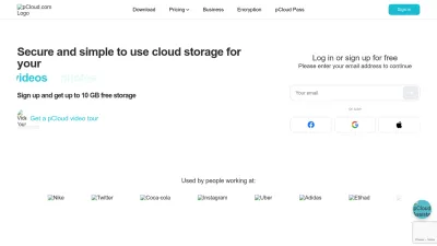 Screenshot preview of pcloud.com