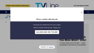 Screenshot of Tvline.com