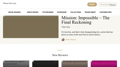 Screenshot of Rogerebert.com