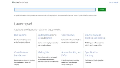Screenshot preview of launchpad.net