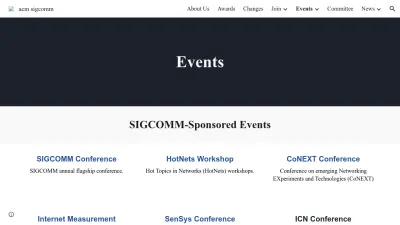 Screenshot preview of conferences.sigcomm.org