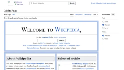 Screenshot of Simple.wikipedia.org