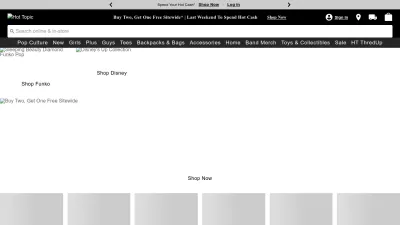 Screenshot preview of hottopic.com